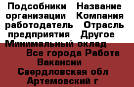 Подсобники › Название организации ­ Компания-работодатель › Отрасль предприятия ­ Другое › Минимальный оклад ­ 15 000 - Все города Работа » Вакансии   . Свердловская обл.,Артемовский г.